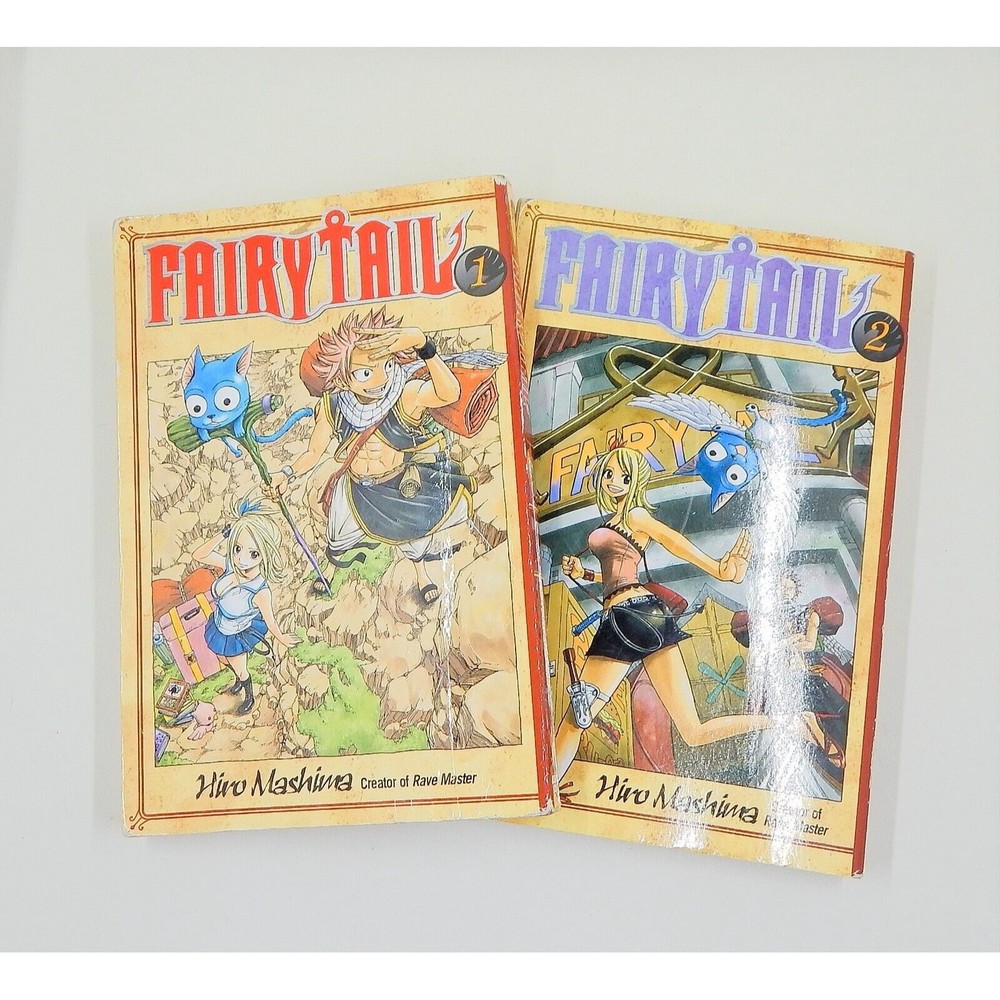 Fairy Tail Manga Anime Kodansha Comics Volume 1 & 2 Hiro Mashima Graphic Novel